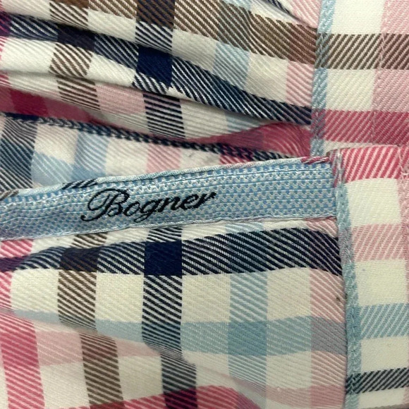 Bogner Men's Colorful Plaid Classic Button Down Shirt - Picture 3 of 7